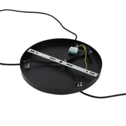 Lámpara colgante Lindby Danika, redonda, Ø 50 cm, negra, metal