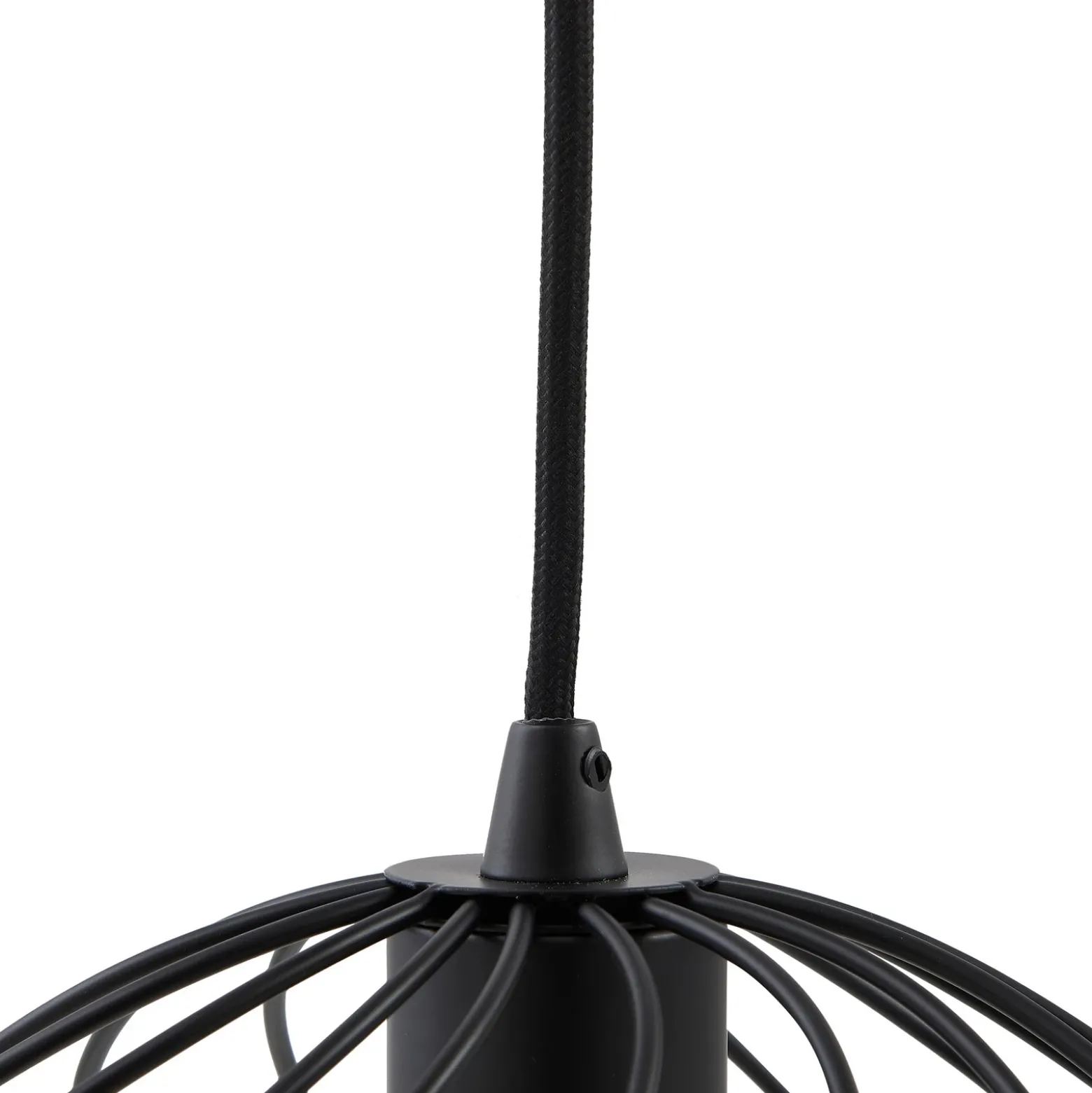 Lámpara colgante Lindby Danika, redonda, Ø 50 cm, negra, metal