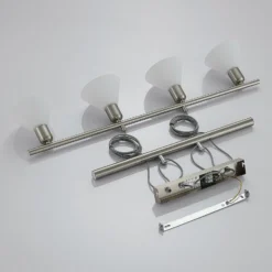 Lámpara colgante Lindby Delira, níquel de 4 luces, regulable en altura