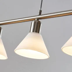 Lámpara colgante Lindby Delira, níquel de 4 luces, regulable en altura