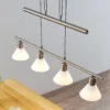 Lámpara colgante Lindby Delira, níquel de 4 luces, regulable en altura
