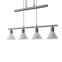 Lámpara colgante Lindby Delira, níquel de 4 luces, regulable en altura