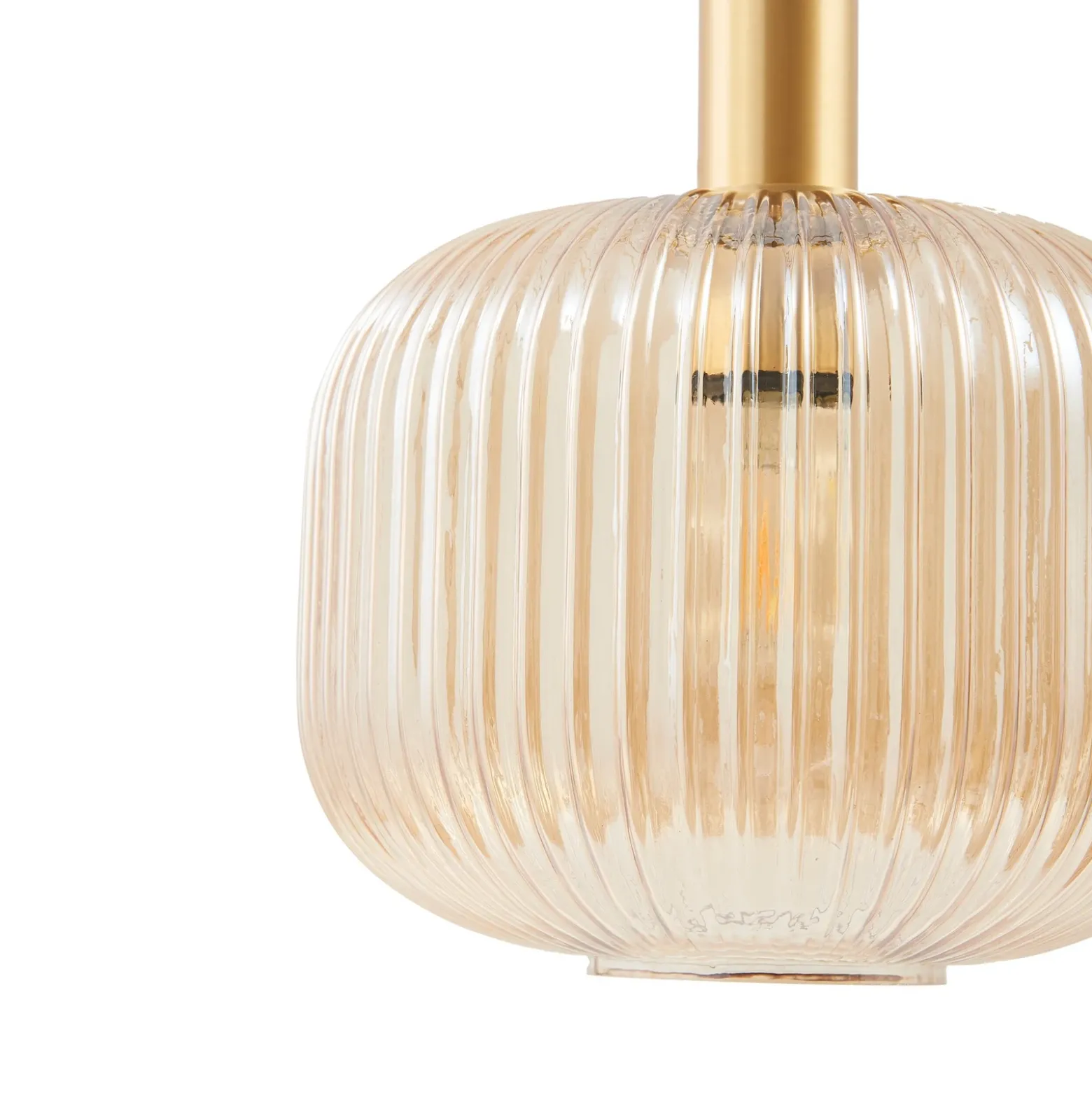 Lámpara colgante Lindby Doroteo, 25 cm, 1 luz, ámbar, cristal