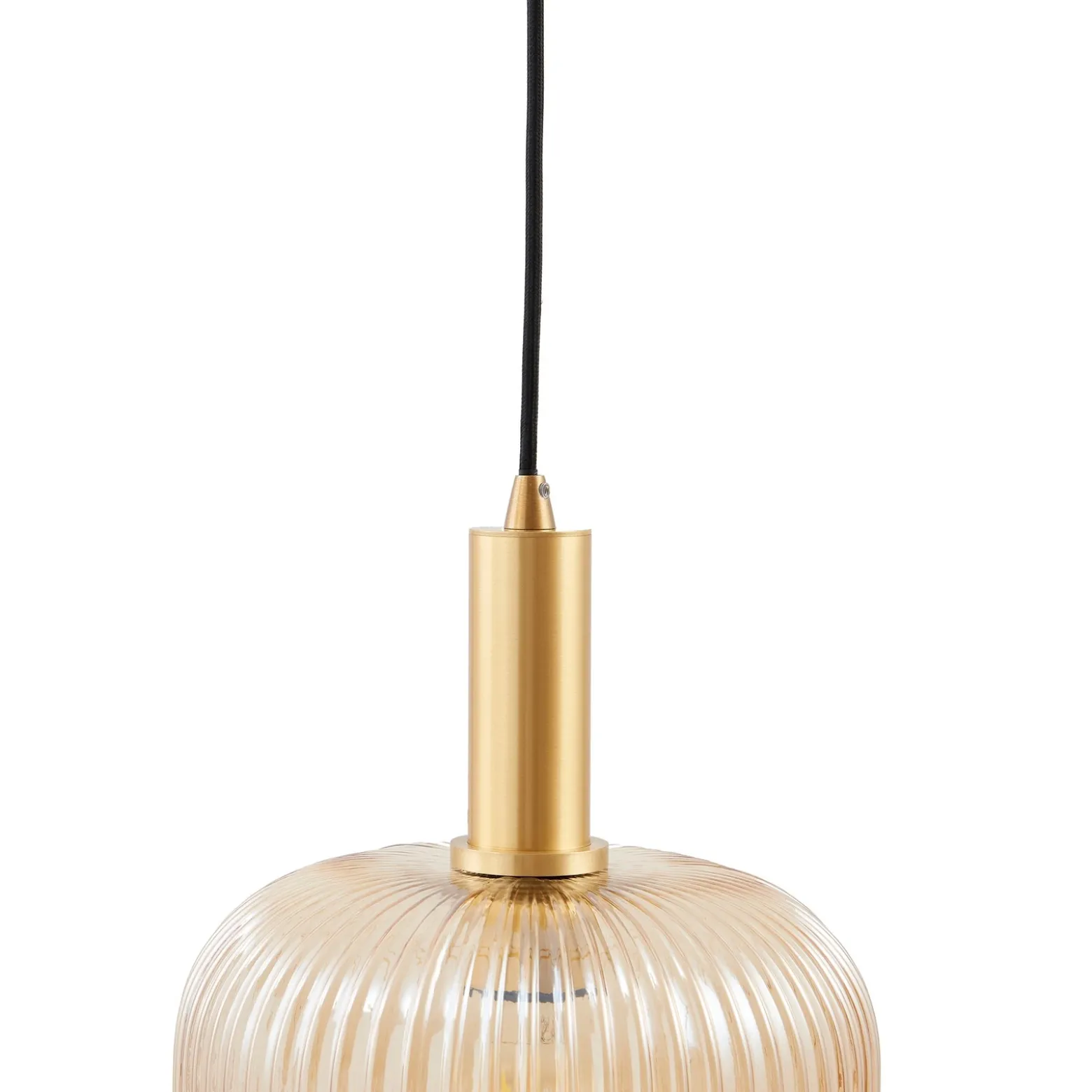 Lámpara colgante Lindby Doroteo, 25 cm, 1 luz, ámbar, cristal