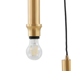 Lámpara colgante Lindby Doroteo, 6 luces, verde/ámbar/gris, cristal