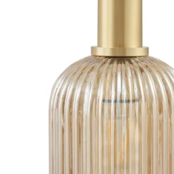 Lámpara colgante Lindby Doroteo, 6 luces, verde/ámbar/gris, cristal