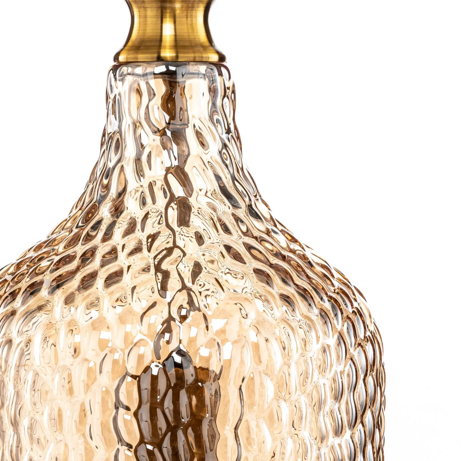 Lámpara colgante Lindby Drakar, 3 luces, ámbar, cristal, Ø 19,5 cm