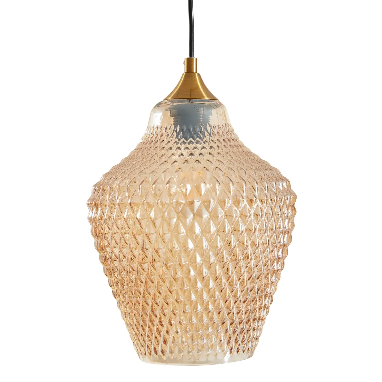 Lámpara colgante Lindby Drakar, Ø 22 cm, 3 luces, ámbar, cristal