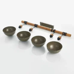 Lámpara colgante Lindby Durbis, 116 cm, 4 luces, gris, madera, E27