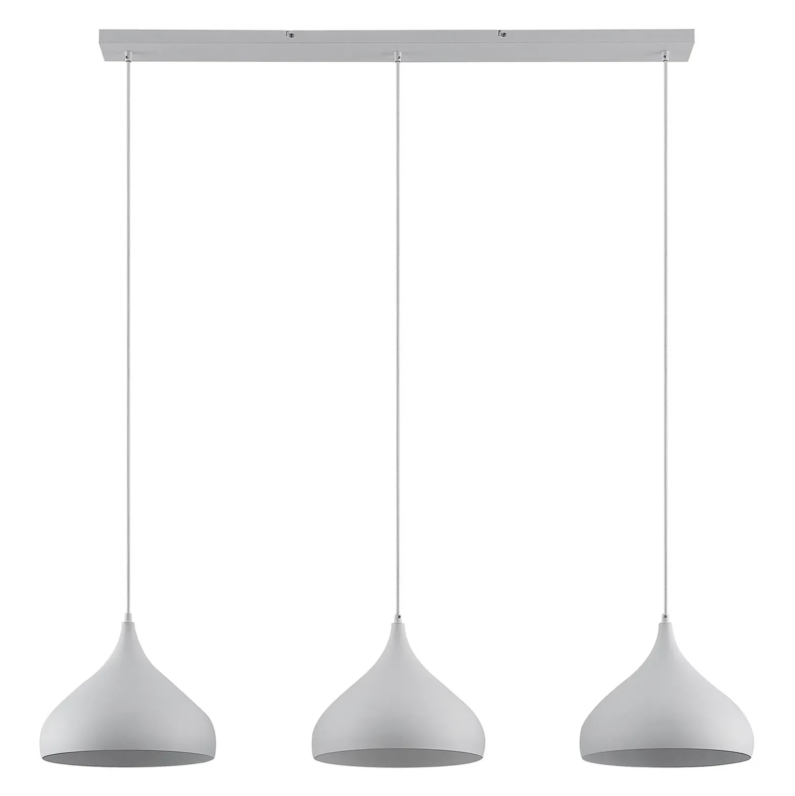 Lámpara colgante Lindby Elamira, blanca, metal, 133 cm, 3 luces.
