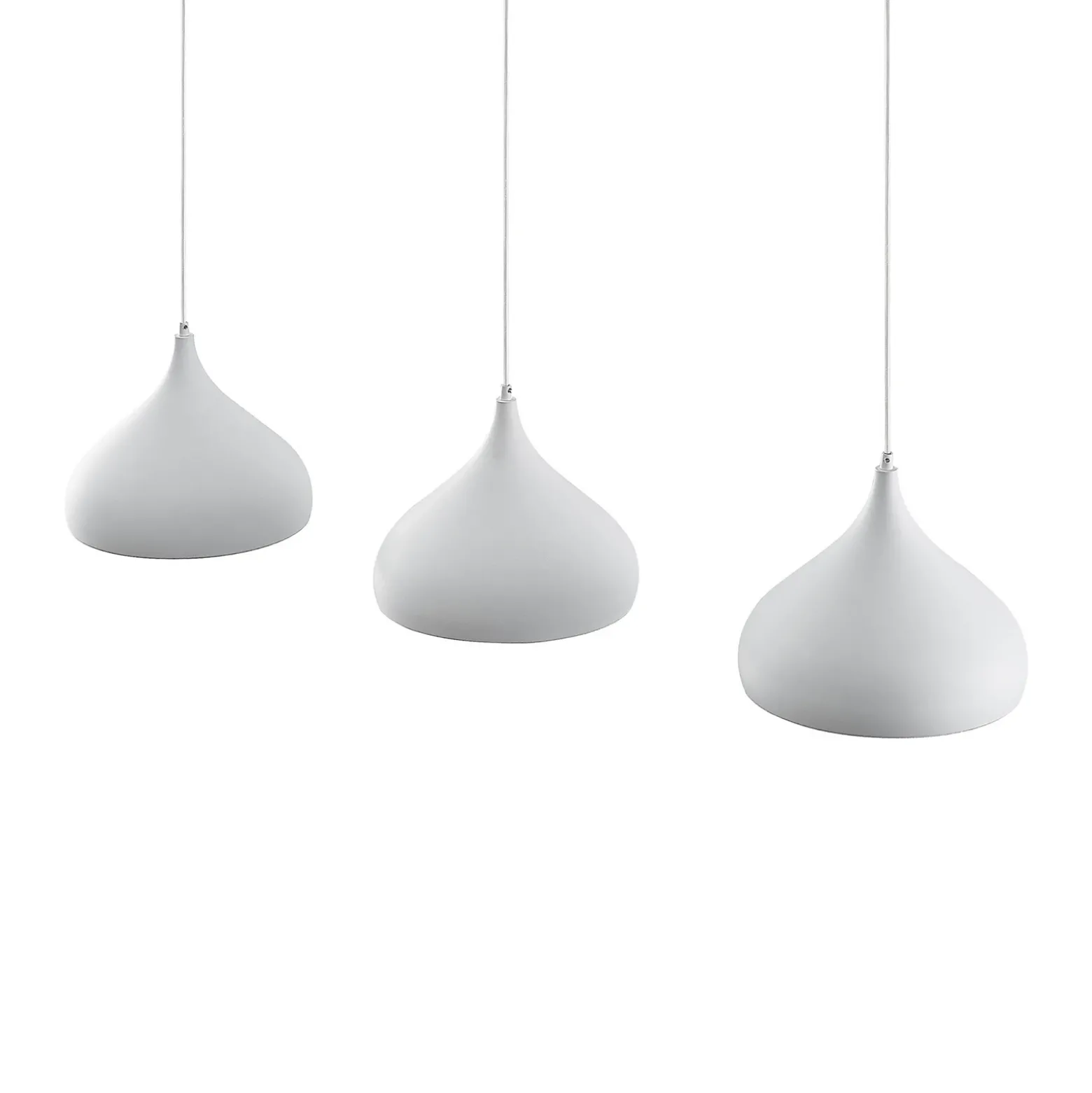 Lámpara colgante Lindby Elamira, blanca, metal, 133 cm, 3 luces.