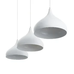 Lámpara colgante Lindby Elamira, blanca, metal, 133 cm, 3 luces.
