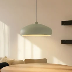 Lámpara colgante Lindby Elover, verde claro, Ø 45 cm, hierro
