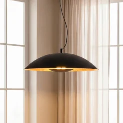Lámpara colgante Lindby Emilienne, negra, dorada, Ø 60 cm