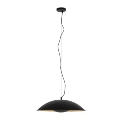 Lámpara colgante Lindby Emilienne, negra, dorada, Ø 60 cm