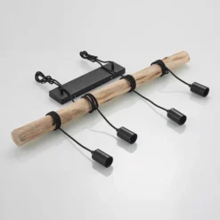 Lámpara colgante Lindby Ferris, 4 luces, 90 cm, madera, E27
