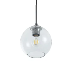 Lámpara colgante Lindby Firano, 110 cm, 3 luces, antracita, cristal