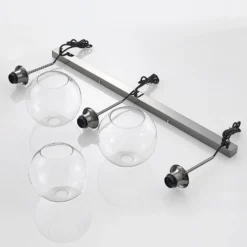 Lámpara colgante Lindby Firano, 110 cm, 3 luces, antracita, cristal