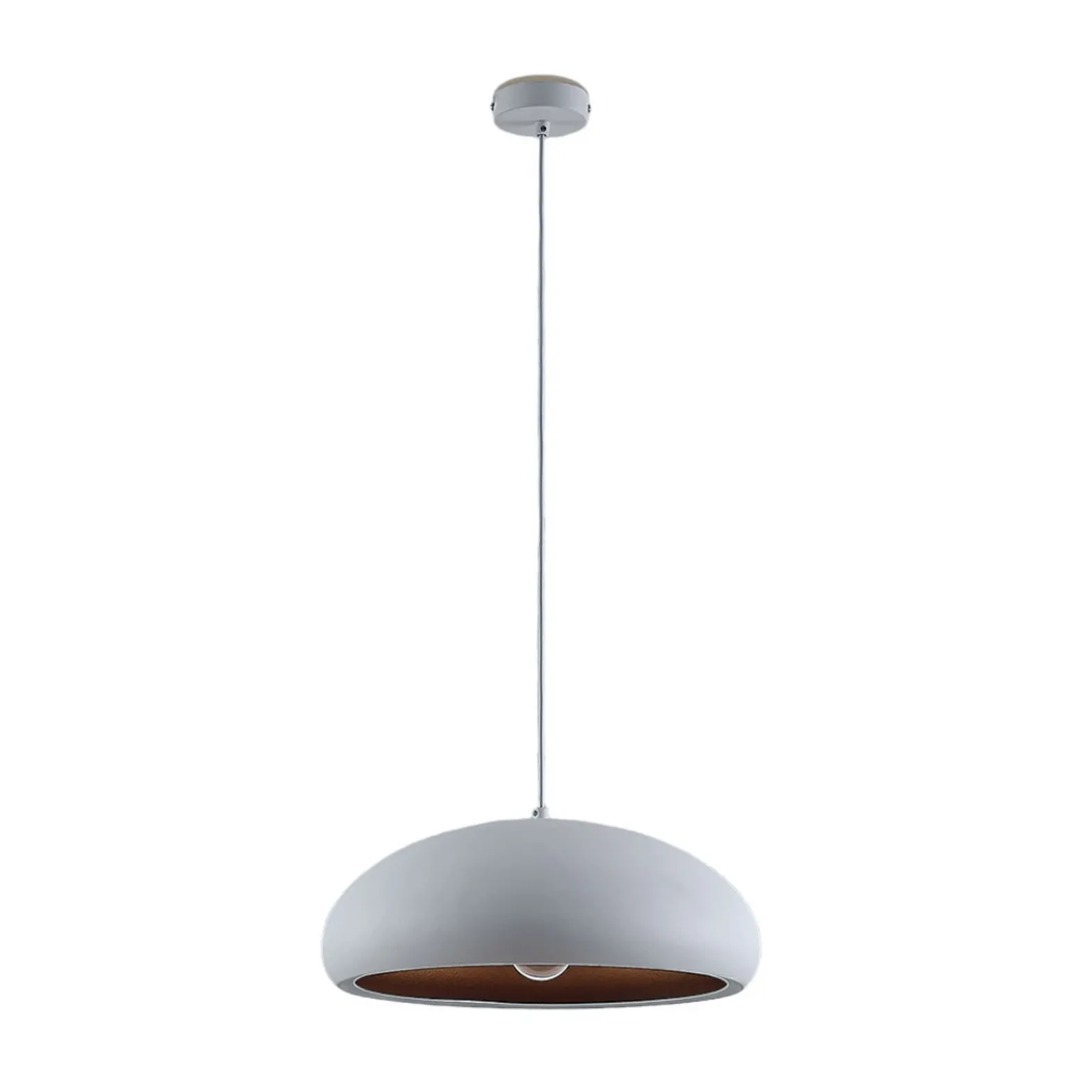 Lámpara colgante Lindby Gerwina, blanco/oro, metal, 40 cm, E27
