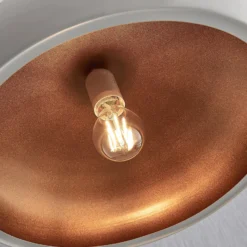Lámpara colgante Lindby Gerwina, blanco/oro, metal, 40 cm, E27