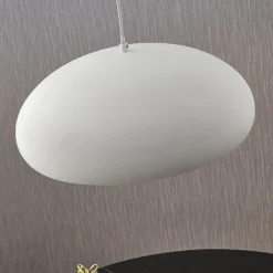 Lámpara colgante Lindby Gerwina, blanco/oro, metal, 40 cm, E27