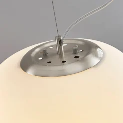 Lámpara colgante Lindby Ginevra, Ø 38 cm, blanca, cristal, E27