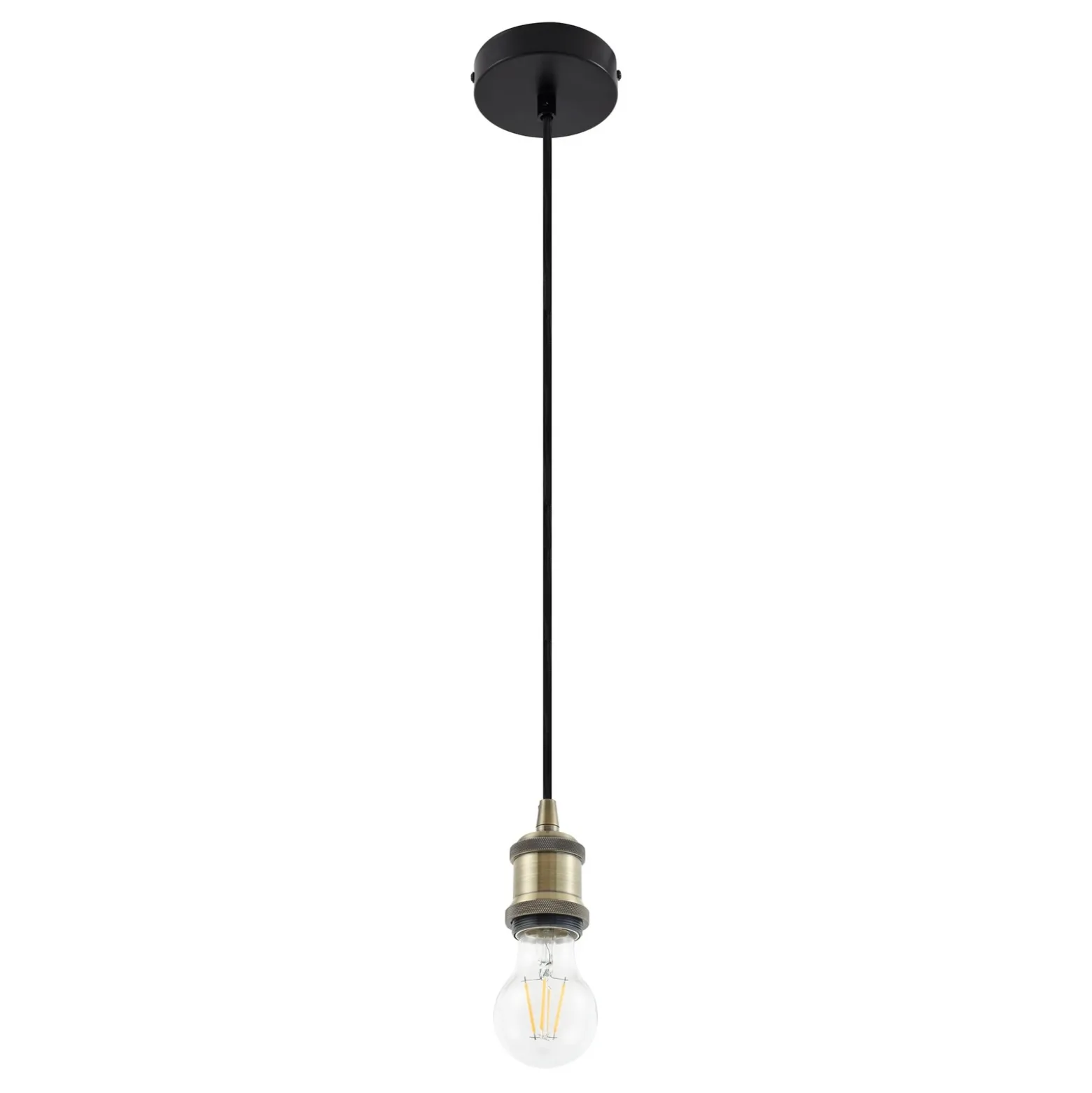 Lámpara colgante Lindby Hattie, portalámpara E27, latón, Ø 5 cm
