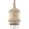 Lámpara colgante Lindby Hattie, portalámpara E27, beige, Ø 5 cm