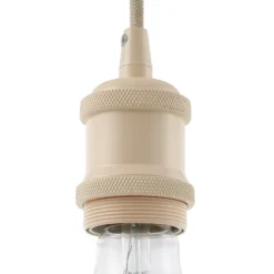 Lámpara colgante Lindby Hattie, portalámpara E27, beige, Ø 5 cm