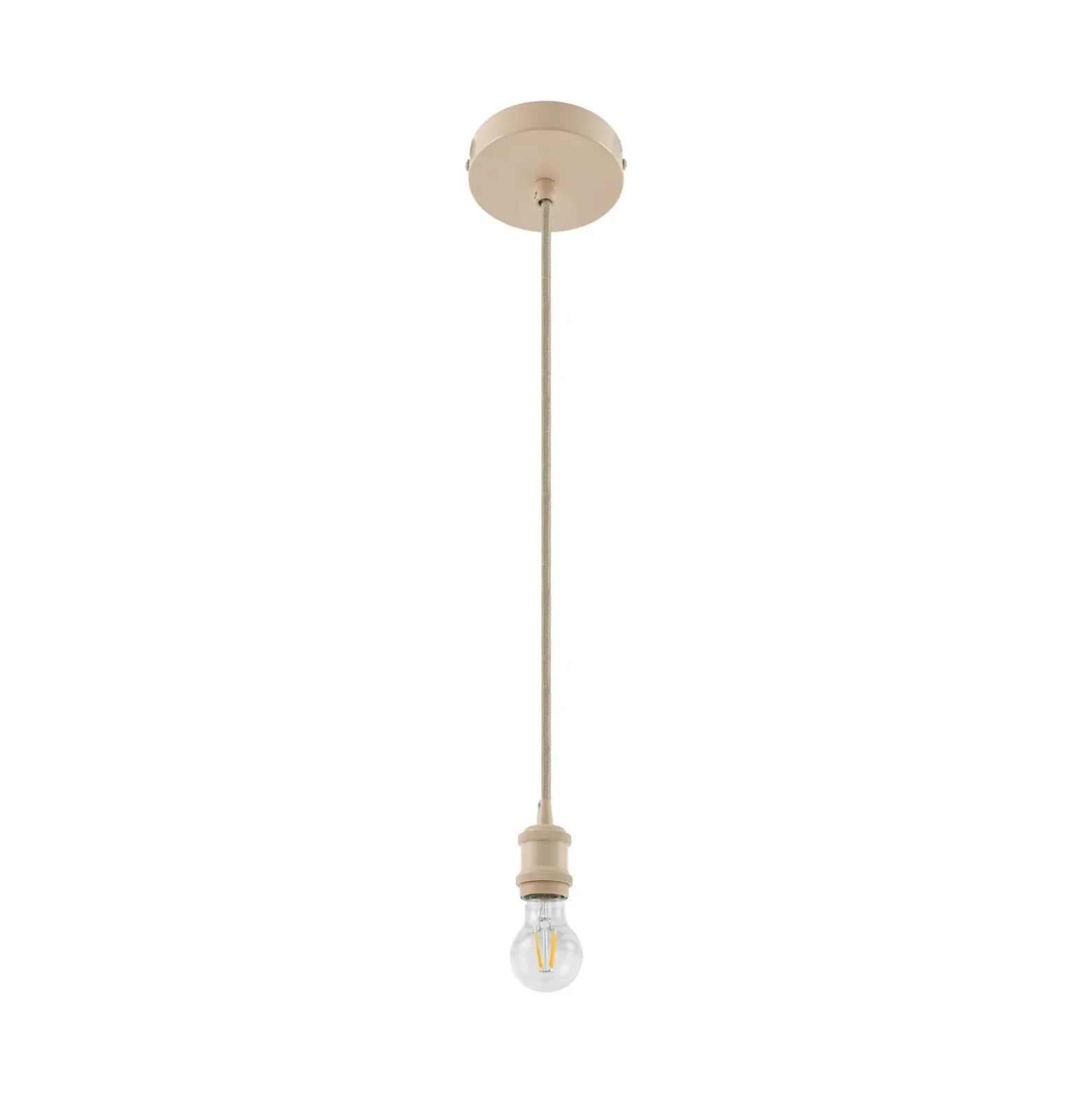 Lámpara colgante Lindby Hattie, portalámpara E27, beige, Ø 5 cm