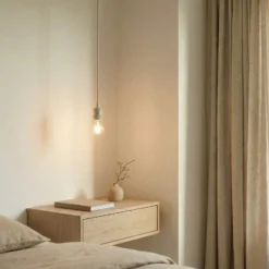 Lámpara colgante Lindby Hattie, portalámpara E27, beige, Ø 5 cm