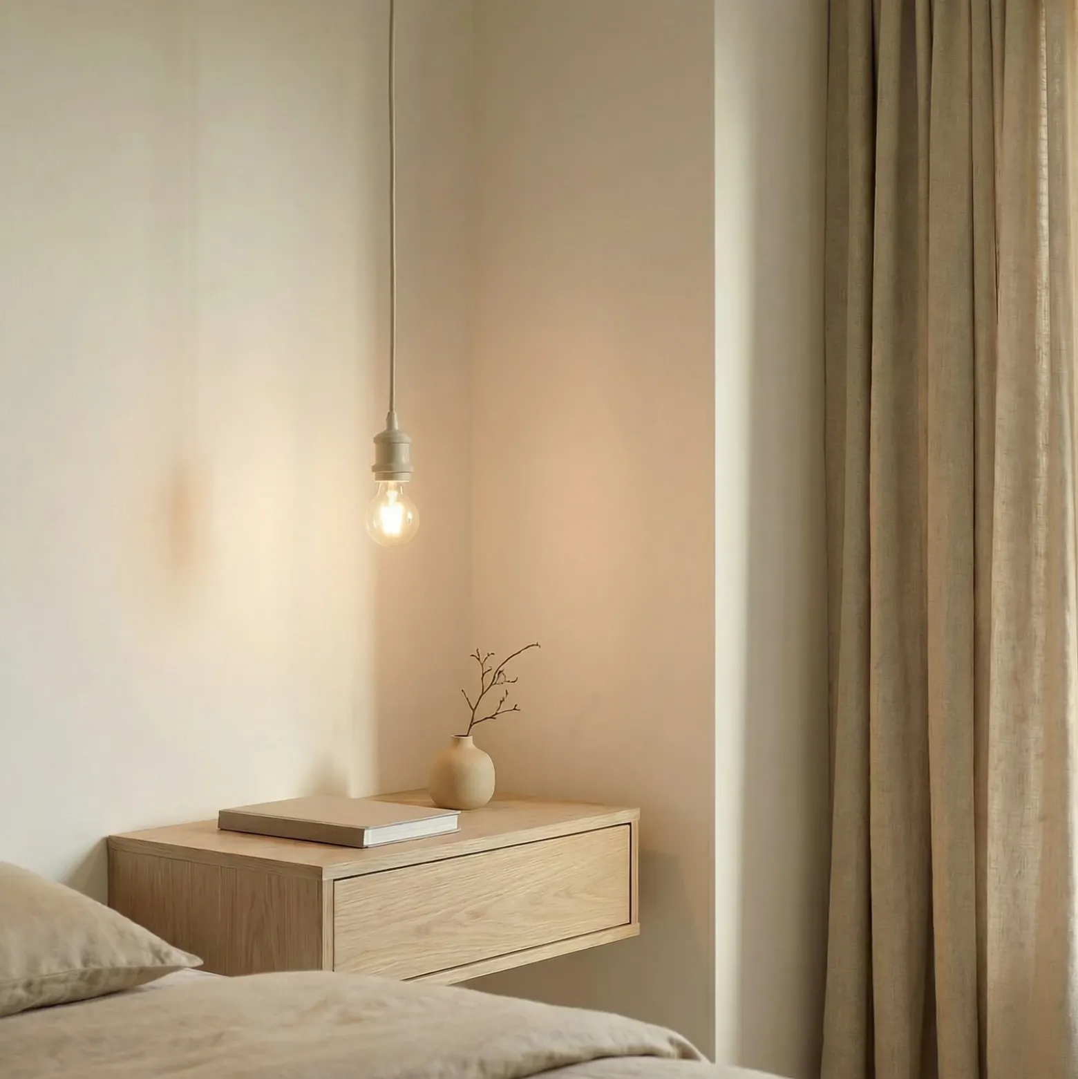 Lámpara colgante Lindby Hattie, portalámpara E27, beige, Ø 5 cm