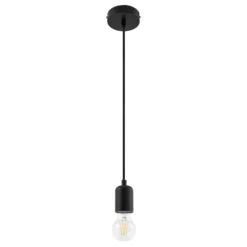 Lámpara colgante Lindby Hattie, portalámpara E27, negro, Ø 4,7 cm