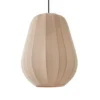 Lámpara colgante Lindby Helin, beige, Ø 30 cm, tela