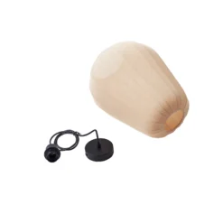 Lámpara colgante Lindby Helin, beige, Ø 30 cm, tela