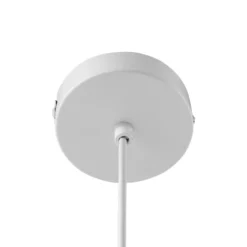 Lámpara colgante Lindby Helin, blanca, Ø 30 cm, tela
