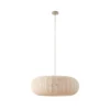 Lámpara colgante Lindby Helin, beige, Ø 70 cm, textil, 3 x E27