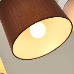 Lámpara colgante Lindby Hermina, multicolor, 5 luces, tejido, E27