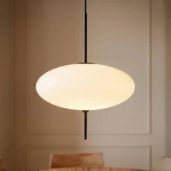 Lámpara colgante Lindby Hikari, Ø 30 cm, blanca, cristal, E14