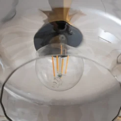 Lámpara colgante Lindby Hildur, 6 luces, gris humo, cristal