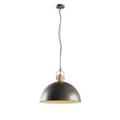 Lámpara colgante Lindby Holgar, verde, madera, metal, Ø 45 cm, E27