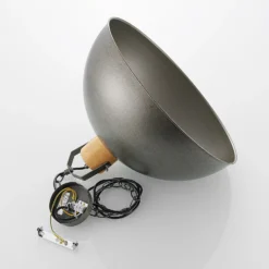 Lámpara colgante Lindby Holgar, verde, madera, metal, Ø 45 cm, E27