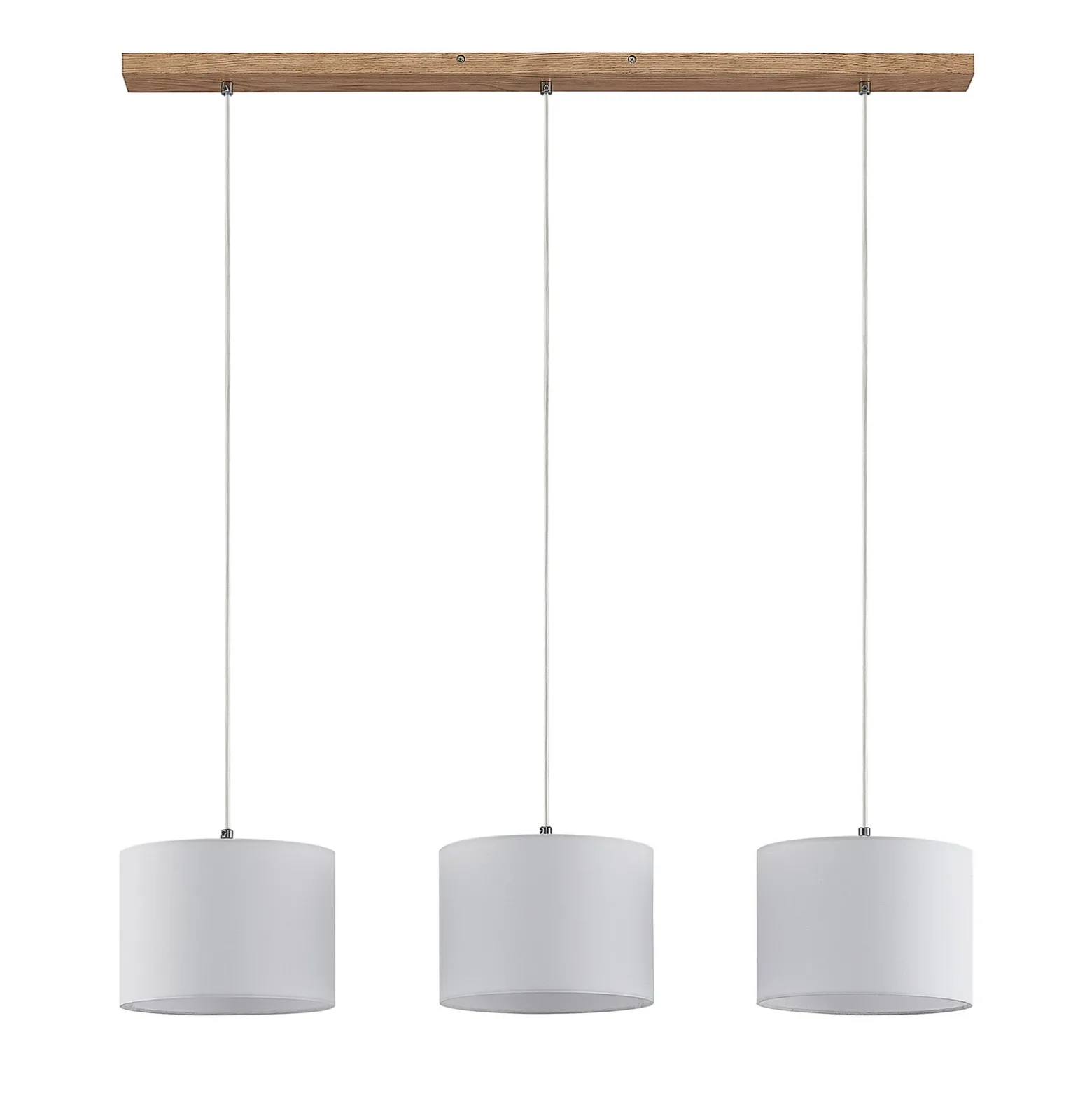 Lámpara colgante Lindby Imarin, 3 luces, blanca, textil, 100cm