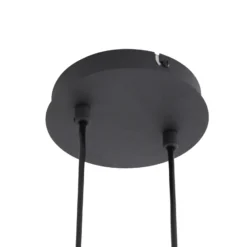 Lámpara colgante Lindby Isamer, gris humo, 130 cm, globo