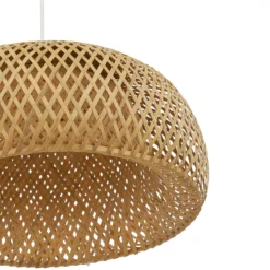 Lámpara colgante Lindby Jadwiga, Ø 45 cm, bambú, E27