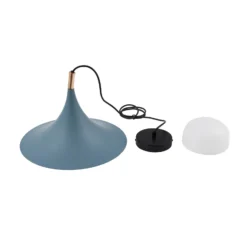 Lámpara colgante Lindby Jarl, azul, metal, Ø 35 cm, G9