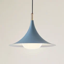 Lámpara colgante Lindby Jarl, azul, metal, Ø 35 cm, G9