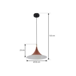Lámpara colgante Lindby Jarl, marrón, metal, Ø 35 cm, G9