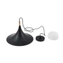 Lámpara colgante Lindby Jarl, negra, metal, Ø 35 cm, G9