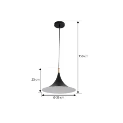 Lámpara colgante Lindby Jarl, negra, metal, Ø 35 cm, G9